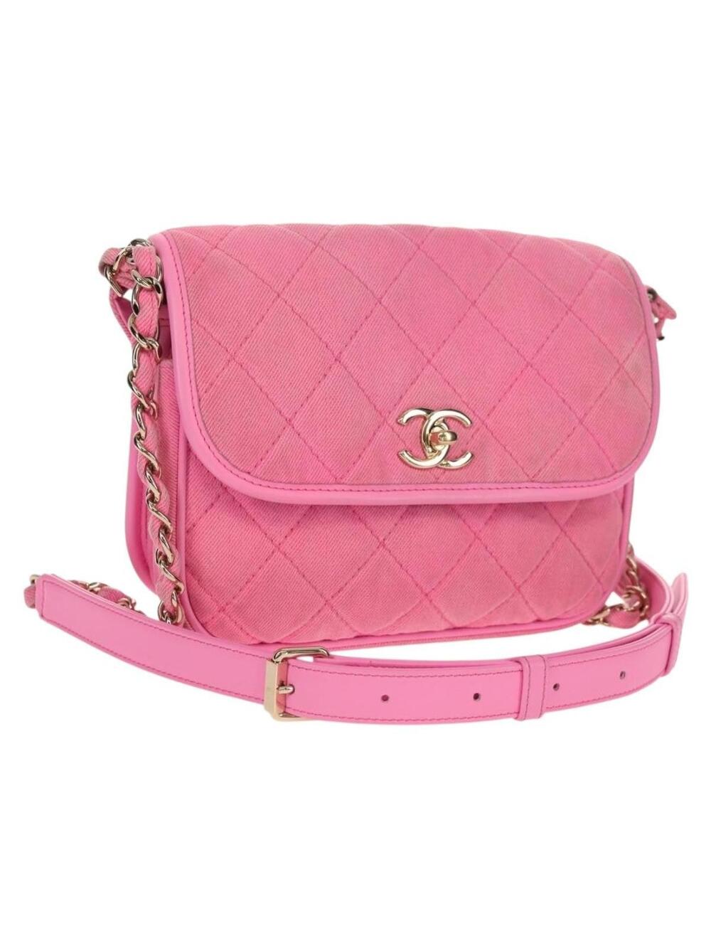 Chanel Flap Messenger Bag Quilted Denim #326397C23B